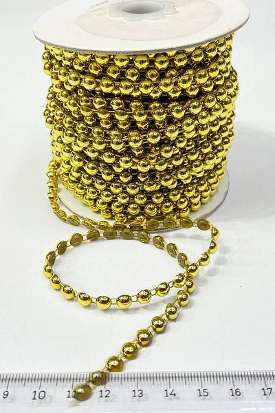 Hayalperest boncuk 6 Mm 10 Mt Half Pearl Gold Plastic Ribbon