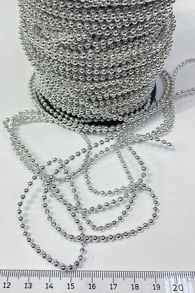 Hayalperest boncuk Round Silver Plastic Strip - 4 Mm 10 Mt
