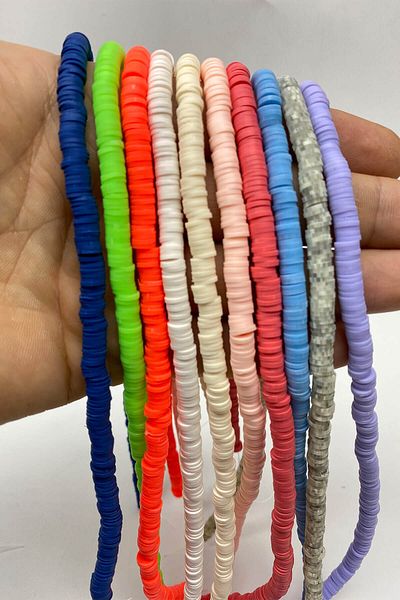 Hayalperest boncuk Colorful 6 Mm Fimo Dough Bead Set 10 Strings
