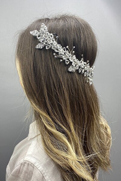 Hayalperest boncuk Accesoriu pentru păr Sıla Model Gelin Henna de culoare arg...