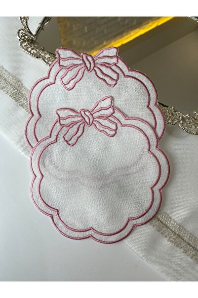 AtelierA Pembe Fiyonklu Keten Kokteyl Peçete, Parti Peçetesi, İkili