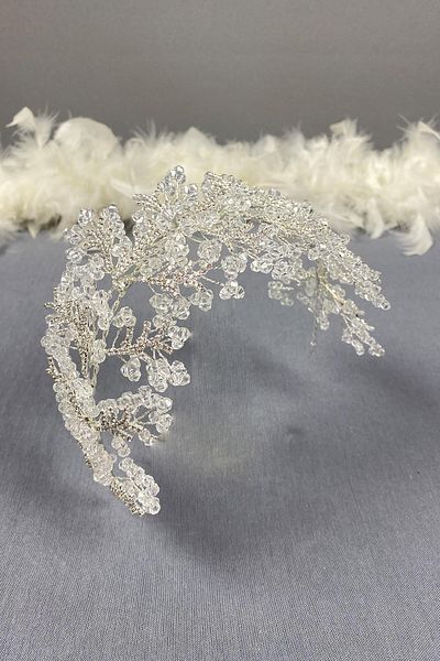 Hayalperest boncuk Bandă de păr transparentă cu mărgele de cristal Arden - Coroana de mireasă cu henna