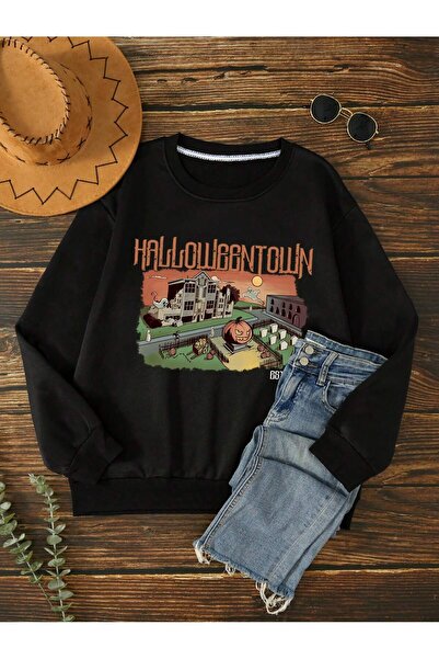 donamod Hanorac cu căptușeală termică cu imprimeu Halloween din seria Coke