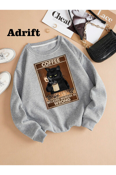 Adrift Japonie Florala Dâmbul Șobolanului Design Trend Harajuku/Gotic Gri