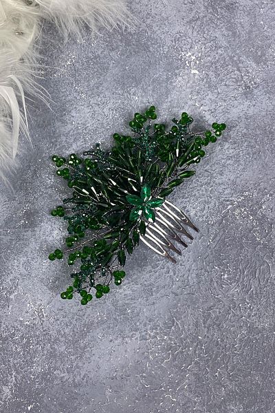 Hayalperest boncuk Bridal Hair Accessory - Crystal Embroidered Side Comb Hairpin