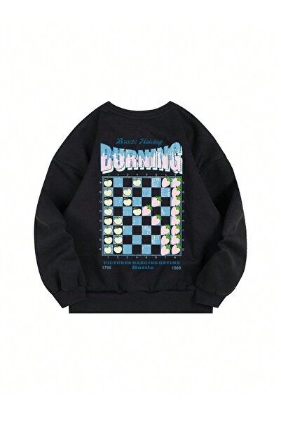 donamod Seria Coke Checkerboard & Slogan Graphic Hanorac căptușit termic