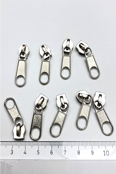 Hayalperest boncuk Gümüş Rengi Metal Fermuar Başlığı