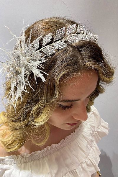 Hayalperest boncuk Accesoriu pentru păr și turban model frunze cu detalii de mărgele