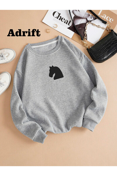 donamod Hanorac din bumbac, supradimensionat, colorat, cu gâtul rotund