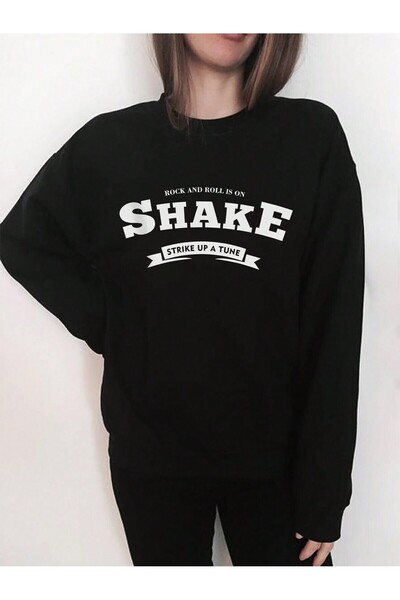 donamod Pulover cu umeri căzuți grafic cu slogan din seria Coke