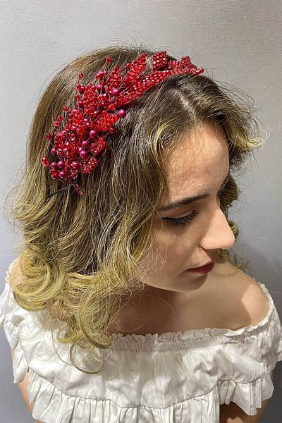 Hayalperest boncuk Accesoriu pentru păr și turban cu mărgele model Leaf