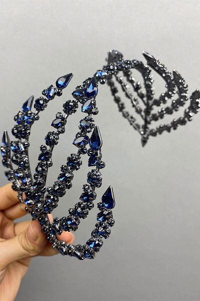 Hayalperest boncuk Accesoriu pentru păr Helen cu două fețe Tiara de mireasă