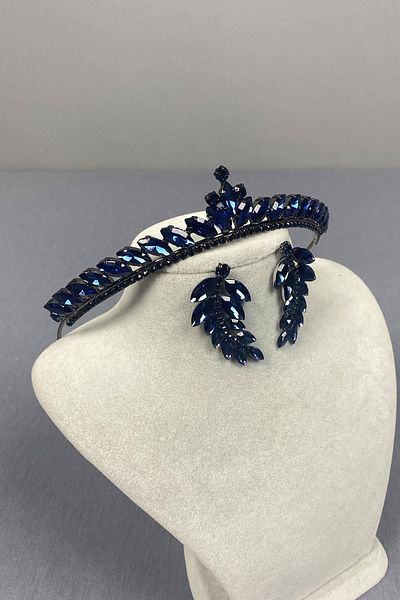 Hayalperest boncuk Cercei Ece Bride Henna și Leaf Stone în albastru bleumarin