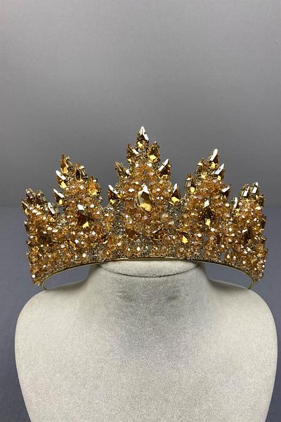 Hayalperest boncuk Coroană de mireasă cu henna brodata cu mărgele de lotus