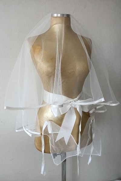 Hayalperest boncuk Elegant Simple Design Bridal Henna Face Cover with White Piping