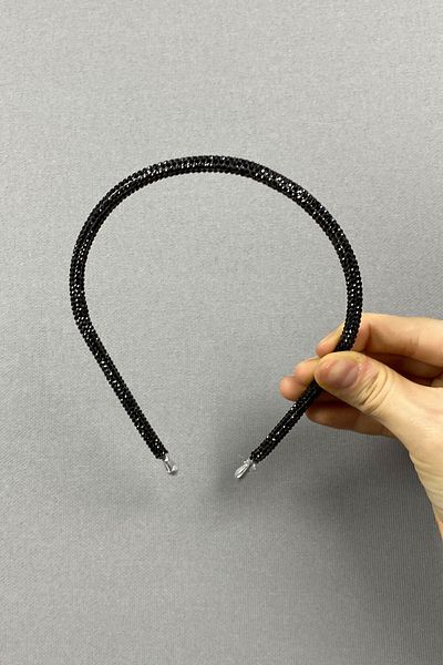 Hayalperest boncuk Accesoriu de păr Black Full Stone Crown