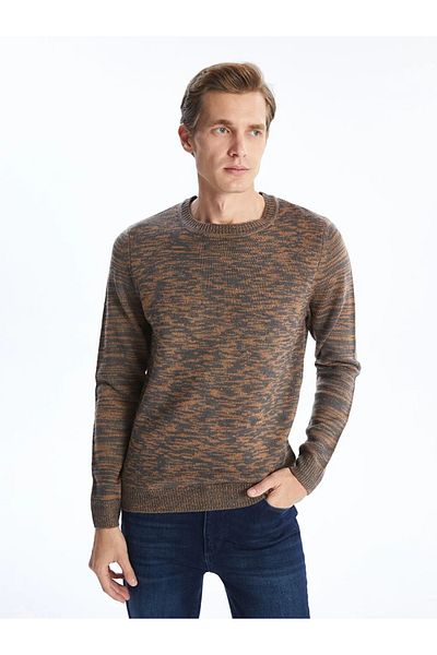 LC Waikiki Lcwaikiki Classic Gray Crew Neck Long Sleeve Men's Knitwear Sweater