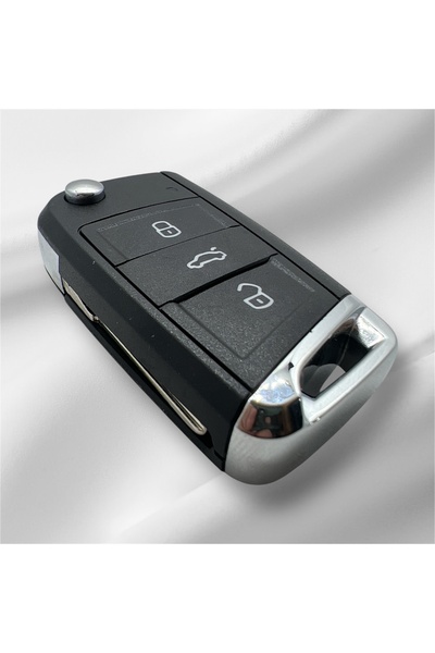 Luxe Aksesuarr Volkswagen Golf-Jetta Skoda Oktavia super b Sea Leon Switchblade 3 butoane Carcasă pentru telecomandă