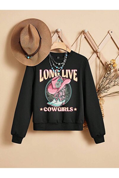 donamod Hanorac cu imprimeu cu litere și flori din seria Coke