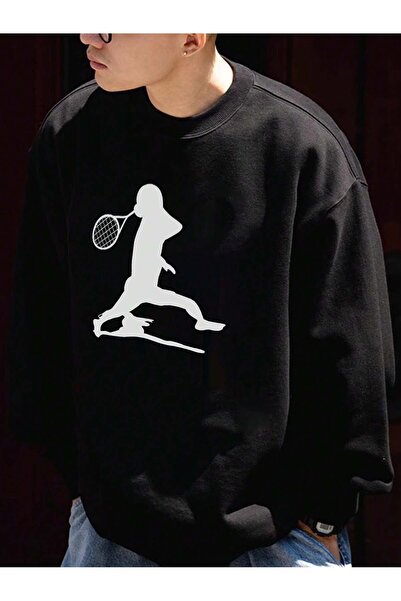 donamod Seria Coko Figure Graphic Drop Shoulder Swea tricou