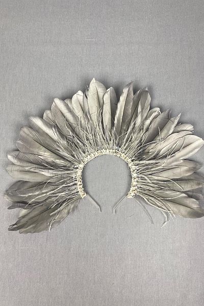Hayalperest boncuk Accesoriu pentru coroana de henna de mireasa Enda Furry Stone gri