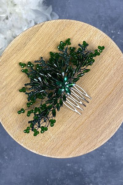 Hayalperest boncuk Bridal Hair Accessory - Crystal Embroidered Side Comb Hairpin