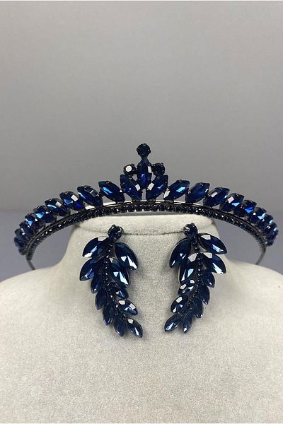 Hayalperest boncuk Cercei Ece Bride Henna și Leaf Stone în albastru bleumarin