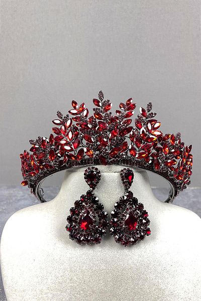 Hayalperest boncuk Set de cercei Ezel 3D Mireasa Henna Crown si Drop Stone