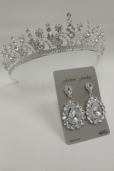 Hayalperest boncuk Coroana de mireasa model Hera si cercei cu piatra