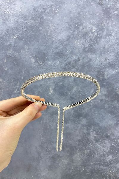 Hayalperest boncuk Double Row Hanging Bridal Crown Hair Accessory