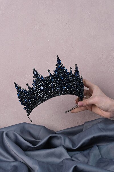 Hayalperest boncuk Coroana de mireasă cu mărgele de înaltă densitate, albastru bleumarin, Paris
