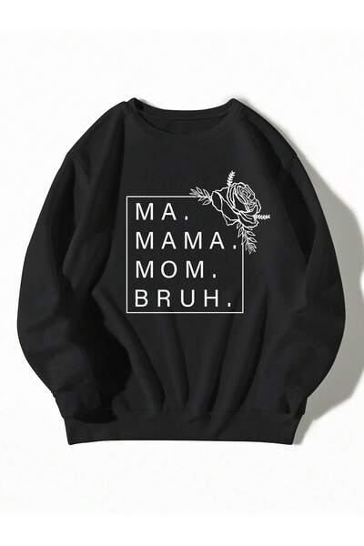 donamod Pulover termic cu imprimeu cu litere și flori din seria Coke