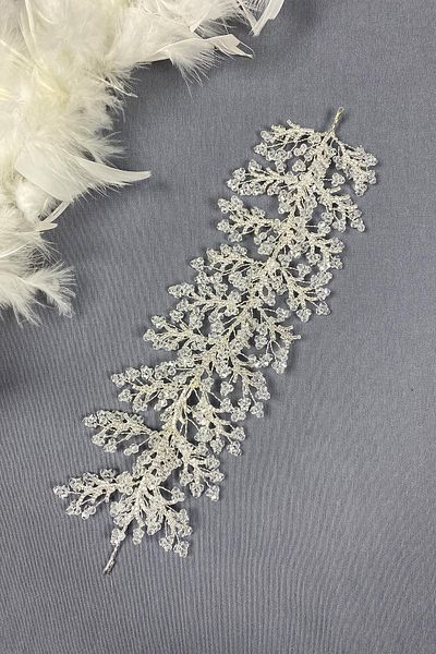 Hayalperest boncuk Bandă de păr transparentă cu mărgele de cristal Arden - Coroana de mireasă cu henna
