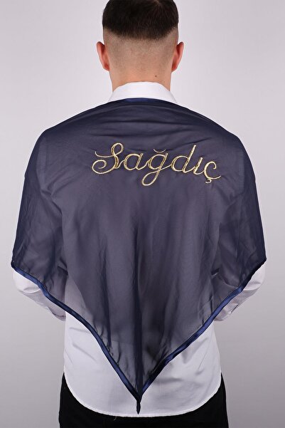 Limelia Κάλυμμα κουμπάρου με κέντημα με ναυτικό μπλε γκλίτερ