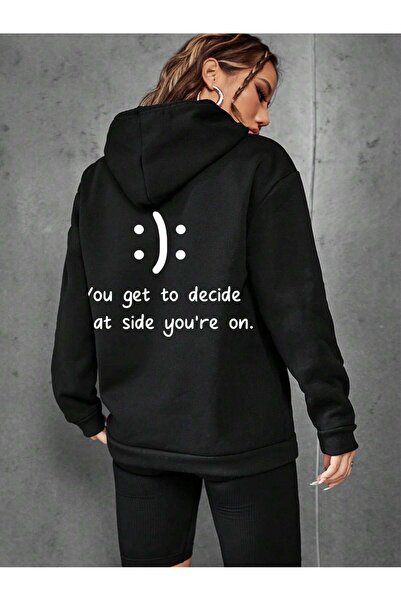 donamod Coke series Slogan Graphic Drop Shoulder Hoodie