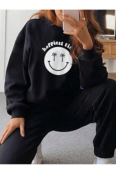 donamod Seria Coke Letter Graphic Drop Shoulder Hanorac căptușit termic