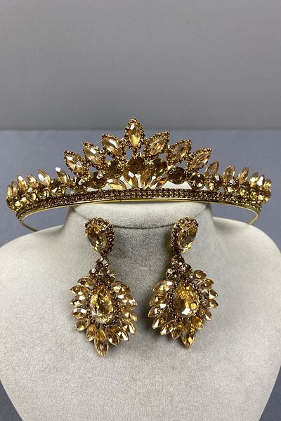 Hayalperest boncuk Σετ σκουλαρίκια με χέννα Leyn Bridal Henna Crown and Drop Shuttle
