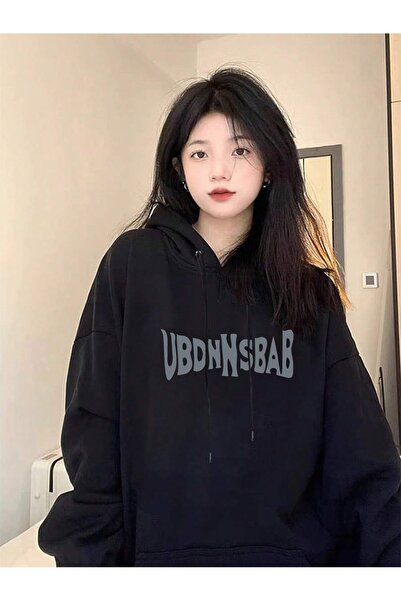 donamod Seria Coke Honeyspot Letter Graphic Drop Shoulder Oversized Drawstrin...