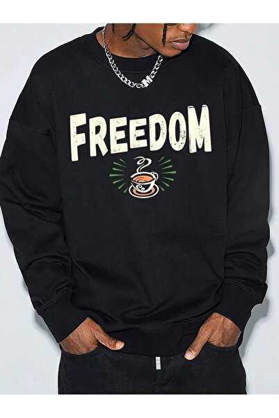 donamod Coko серия Писмо Графична блуза с падащи рамене