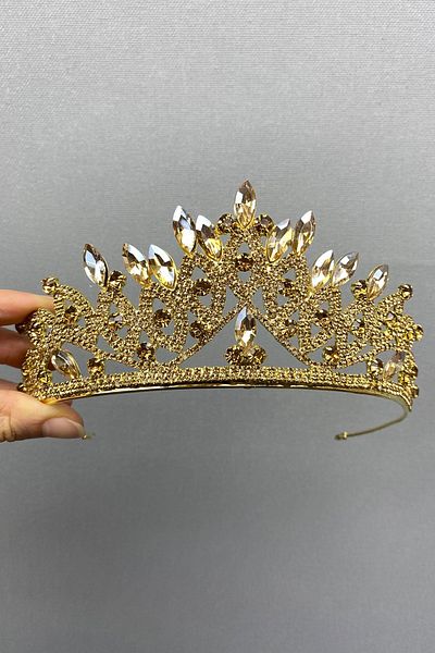 Hayalperest boncuk Lilya Bridal Henna Crown and Earring Set