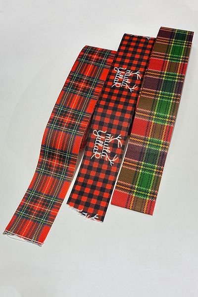 Hayalperest boncuk Plaid Happy Birthday And Striped New Year Ribbon 4 Cm 30 Mt Red