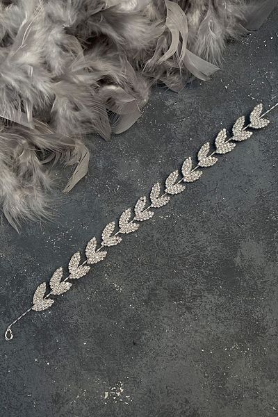 Hayalperest boncuk Accesoriu de păr Bella Mireasa cu Motiv Frunze de Argint
