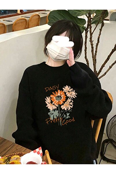 donamod Pulover pentru umeri din seria Coke Floral & Letter Graphic Drop