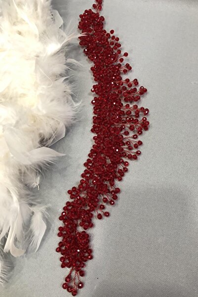 Hayalperest boncuk Accesoriu pentru păr și turban din cristal roșu Belen