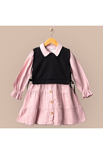 Kids mini trends Müslin KUMAŞ kız elbise