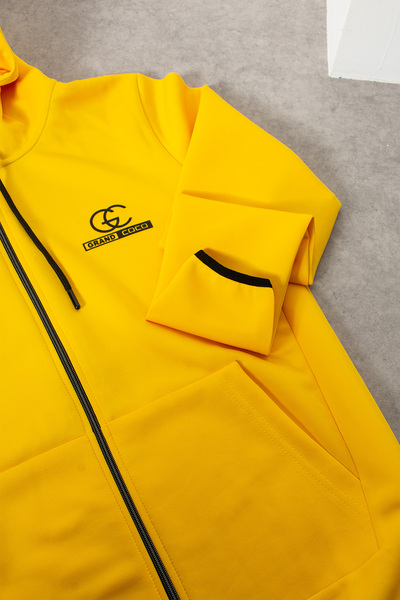 grand coco Ανδρικό κοστούμι αθλητικής φόρμας από ύφασμα Interlock κίτρινο