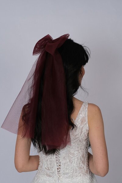 Hayalperest boncuk Accesoriu pentru păr de mireasă cu cataramă model cu fundă...