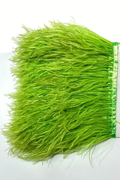 Hayalperest boncuk Açık Yeşil Deve Kuşu Tüyü 1 mt