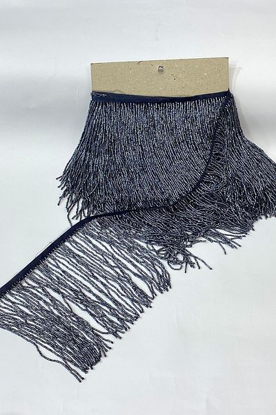 Hayalperest boncuk Navy Blue Beaded 15 Cm Fringe Tassel