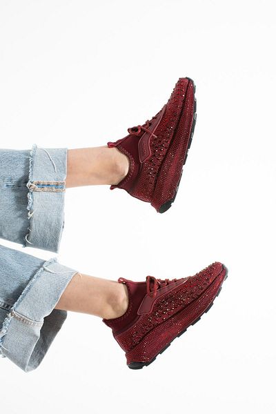diclepolat Pantofi sport pentru damă Claret Red Stone - Talpă groasă și Velda